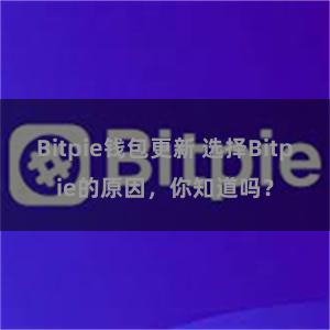   Bitpie钱包更新 选择Bitpie的原因，你知道吗？