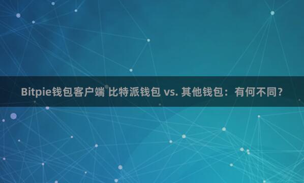   Bitpie钱包客户端 比特派钱包 vs. 其他钱包：有何不同？