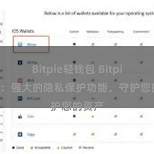 Bitpie轻钱包 Bitpie钱包：强大的隐私保护功能，守护您的资产