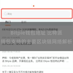 Bitpie钱包地址 比特派钱包支持的主要区块链网络解析