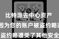 比特派去中心资产  可能是因为您的账户被盗约略遭受了其他安全问题